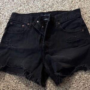 Aeropostale Distressed Black Jean Shorts